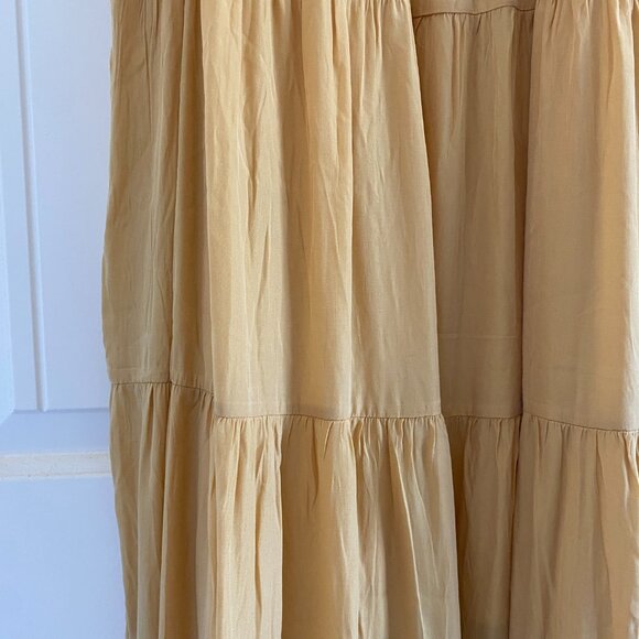 Yellow Bell Sleeve Maxi Dress NWT S Maternity friendly - Picture 9 of 12